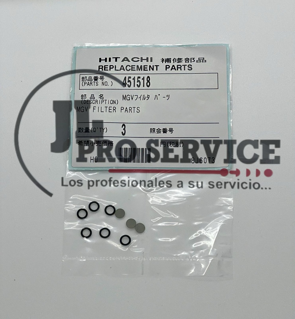 MGV FILTER PARTS HITACHI